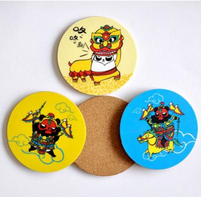 China Hot Wholesale Round Shape cork coaster Customized size and printed logo for home and hotel for sale