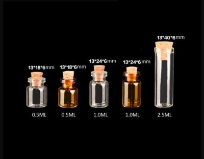 China 13mm  Small Glass Vials With Cork Lids, Glass Bottles for Decoration, Arts & Crafts, Projects, Party Favors for sale