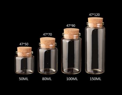 China 47mm Good Quality Glass Jars Bottles with Cork lid,  for  DIY, Arts & Crafts, Projects, Decoration for sale