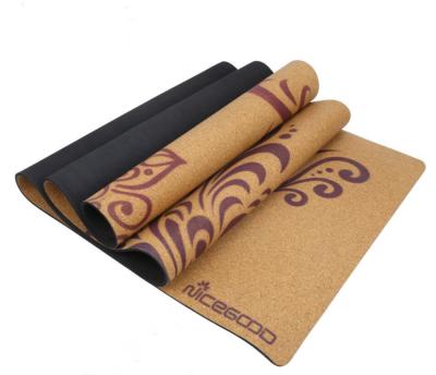 China Durable Non-slip Rubber Cork Yoga Mat For Yoga&Pliate Training for sale