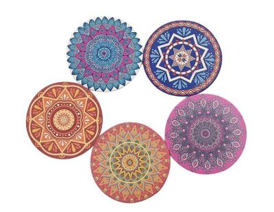 China Amazon Hot Selling Style 4'' Ceramic Absorbent Round Coaster with Cork Back or Customized Size for sale