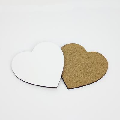 China Popular 110x110mm Heart Shape Sublimation MDF Blank Coaster for Gift or Promotion for sale
