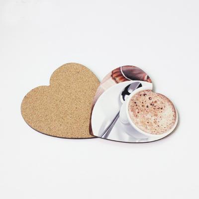 China Modern DIY Printing 100x100mm Heart Shape Sublimation MDF Blank Coaster for Home Gift for sale