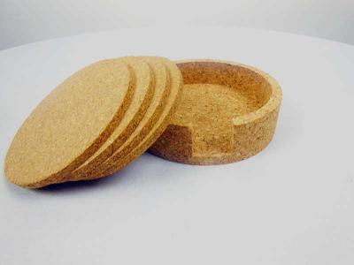 China HOT SALE 4'' Round Cork Coaster Set of 4 With Holder Cork for Bar or Home Decoration for sale