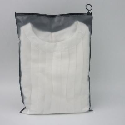China Custom Logo Pvc Frosted Ziplock Bag T Shirt Zipper Bag Private Label for sale