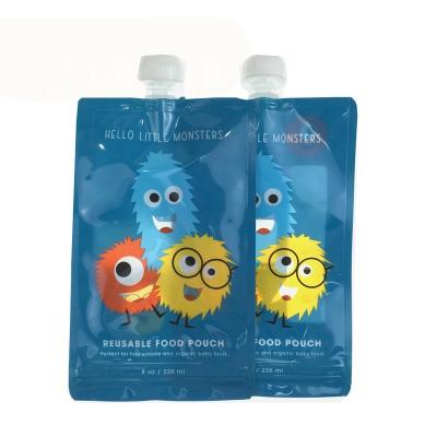 China BPA Free Custom Spout Pouch Double Zipper Sealable Baby Food Spout Packaging for sale