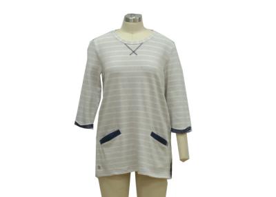 China Allover Striped Casual Ladies Wear Yarn Dyed Inside Long Oversized Knit Sweaters for sale