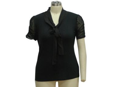 China Front Neck With Decorative Tape Short Sleeves Causal Softwear Shirt For Middle Age Ladies for sale