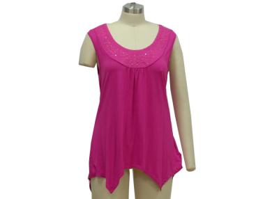 China Red Casual Womens Dressy Tank Tops , Ladies Camisole Vests With Sequines for sale