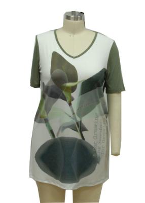 China ITY Jersey + Viscose Jersey Ladies Casual T Shirts Half Sleeve Top Normal Length for sale
