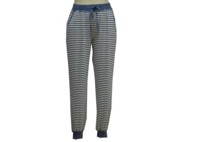 China Womens High Waisted Cigarette Trousers , Blue And White Striped Pants Outfit for sale