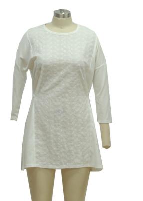 China Fitness Daytime Casual White Sundress With Sleeves , Casual Knit Summer Dresses for sale