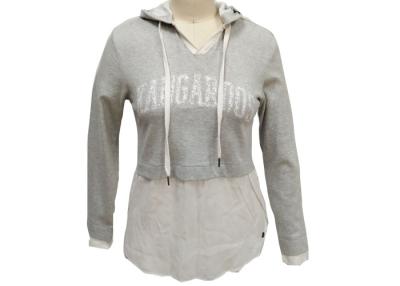 China Lightweight Grey Ladies Zip Up Hoodies , 100% Cotton Womens Zip Up Sweatshirts for sale