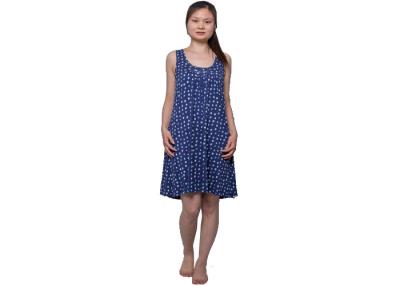 China Cotton Bamboo Womens Summer Nightwear / Sleeveless Womens Summer Nightgowns Dots Print for sale