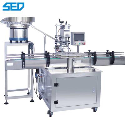 China SED-250P Rotary Round Bottle Cap Cosmetics Capping Machine Pharmaceutical Machinery Straight Line Design 220V 50-60HZ for sale