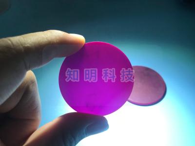 China Titanio dopado lente del cristal del zafiro de la oblea del zafiro de Cr+ Al2O3 en venta