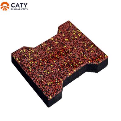 China Nontoxic Dog Bone Rubber Paver , Multiscene Rubber Outdoor Paving Slabs for sale