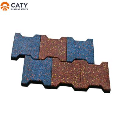 China Dog Bone Interlocking Rubber Pavers Tile Weatherproof For Outdoor for sale