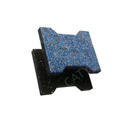 China Anti Slip Interlocking Rubber Bricks Durable , 200x160x120mm Exterior Rubber Pavers for sale