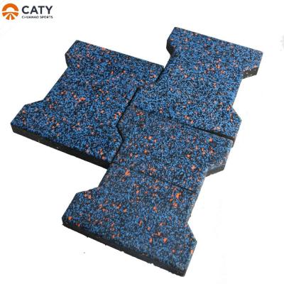 China Outdoor Interlocking Rubber Deck Paver Thick 20-50mm Soundproof for sale