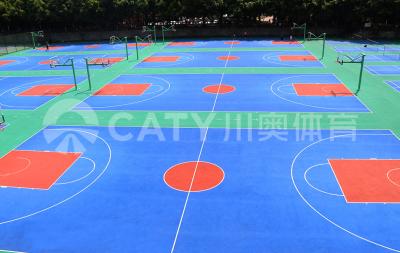 China Outdoor Indoor Rubber Tennis Court , Anti Slip Basketball Rubber Flooring for sale