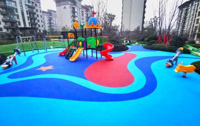 China Piso de caucho para patios de juego EPDM antideslizante con multicolores resistentes a los rayos UV en venta