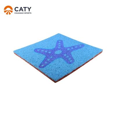 China Blue Safety Playground Rubber Tiles Sound Absorbing For Children for sale