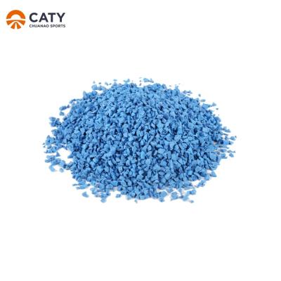 China Granulos de color EPDM elástico, pellets de goma azul para el patio de recreo en venta