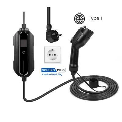 China Waterproof IP66 Type 1 Mobile Electric Car Charger 1 Phase 230V for sale
