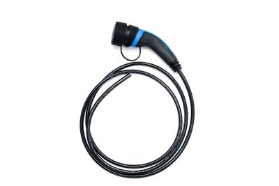 China Black Blue 32A Type 2 Tethered Charging Cable 3 Phase IEC 62196-2 for sale