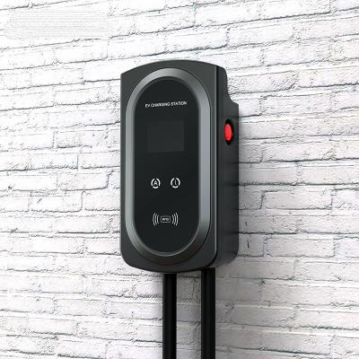 China RFID Card Swipe Wall Mounted EV Charger Car Charging Points With Type B RCD for sale