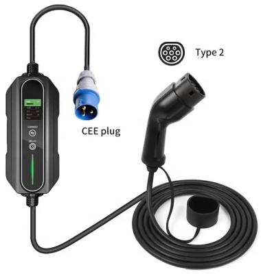 China Type 2 To Commando Plug Portable EV Charger 8A To 16A Variable 3.6kW 5 Metre for sale