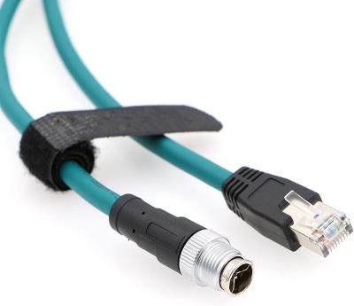 China M12 8 Position X Code To RJ45 Industrial Ethernet Cable For Cognex In 8200 8400 Series IP67 Waterproof for sale
