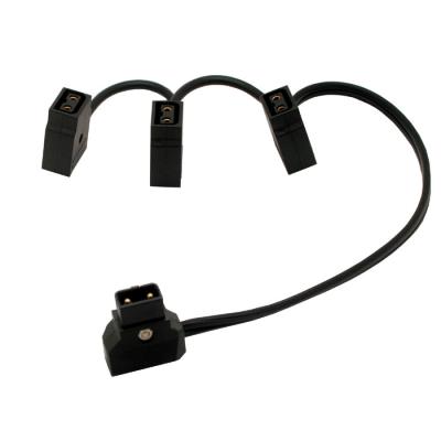 China D-Tap / Powertap Camera Power Supply Connections Cable D-Tap 1 Male To 3 Female Cable for sale