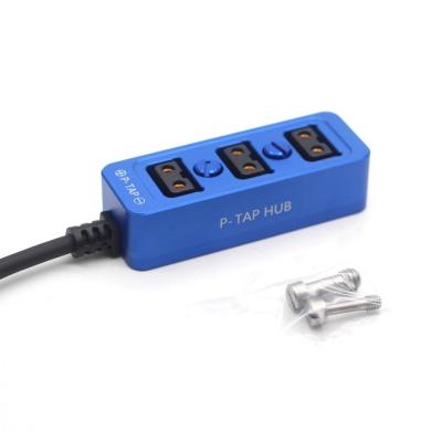 China D-tap Camera power three way splitter Power Tap to 3 Female D-Tap P-Tap Hub  Metal case with 1/4