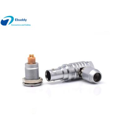 China 4pin Lemo Cable Connector Elbow Male Push Pull Circular Connector for sale