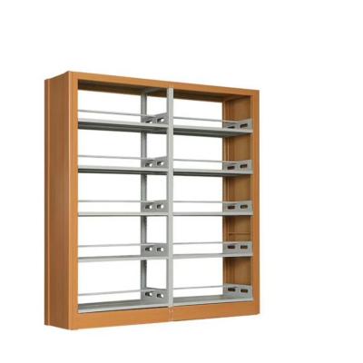 China Adjustable Plate 6 Layers Metal Woodgrain Library Bookshelves à venda