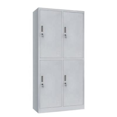 China Cold Rolled Steel Wardrobe 4 Door Metal Locker Storage Cabinet for sale