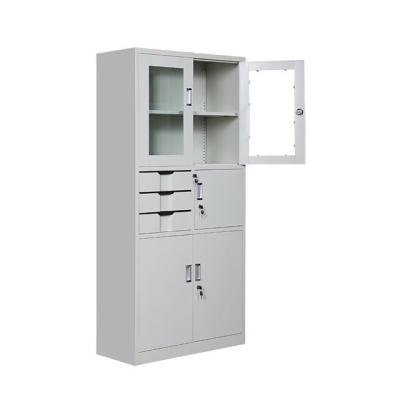China Electrostatic Powder Coating Glass Door Steel File Cabinet for sale
