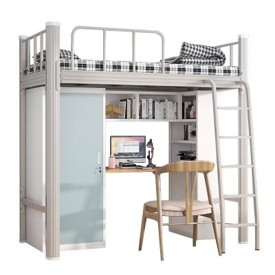 China Knocked Down Structure Single Metal Bunk Bed Frame With Desk for sale