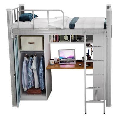 China Single / Double People Detachable Metal Frame Bed with desk Cabinet for sale