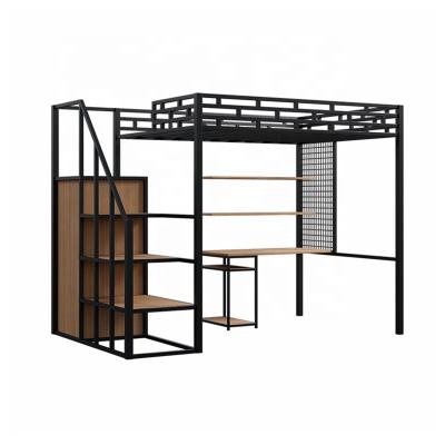 China Powder Coating Metal Single Bunk Bed Furniture With Stairs for sale