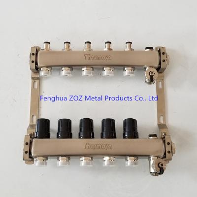 China El múltiple de acero inoxidable de la calefacción por el suelo ZZ18056 con ajusta las válvulas en venta