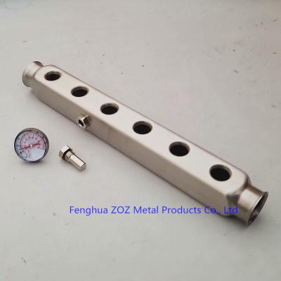 China ZZ18009 Stainless Steel PEX Floor Heating Manifold Pipe, Stainless Steel Heating Bar Manifolds for sale