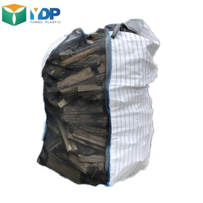 China Black White 180gsm 800kg 1000kg 1.5ton Ventilated Big Bags For Sale Firewood for sale