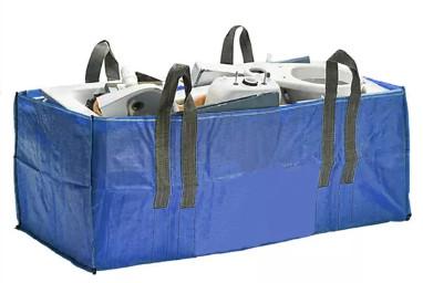 China 90x90x120cm Skip Big Bag With Two Straps Waste Big Bag  Big Bag With Plastic Package for sale