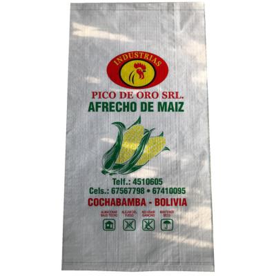 China Bolsa de embalaje tejida de polipropileno para productos químicos fertilizantes de alimentación de harina de carbón de arroz salado en venta