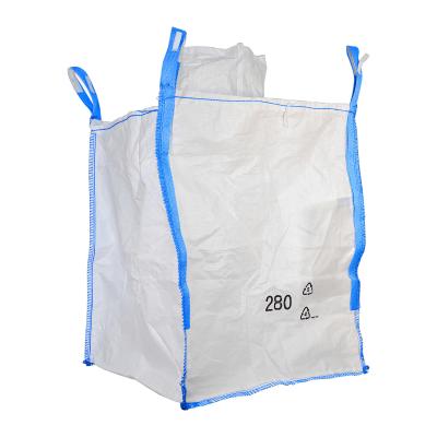 China Breathable Moistureproof U-panel PP Woven Big Tonne Bag For white roof granules for sale