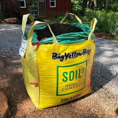 China Yellow Printing Jumbo Bulk BOPP Printed Bags For Soil Compost Concrete Mix for sale