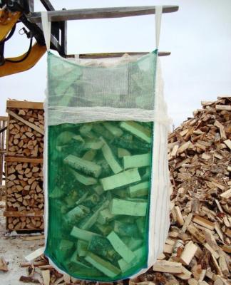 China Scrap PP Firewood Big Bags 1000kgs Top White Skirt Cross Flat Color Printing Feature for sale